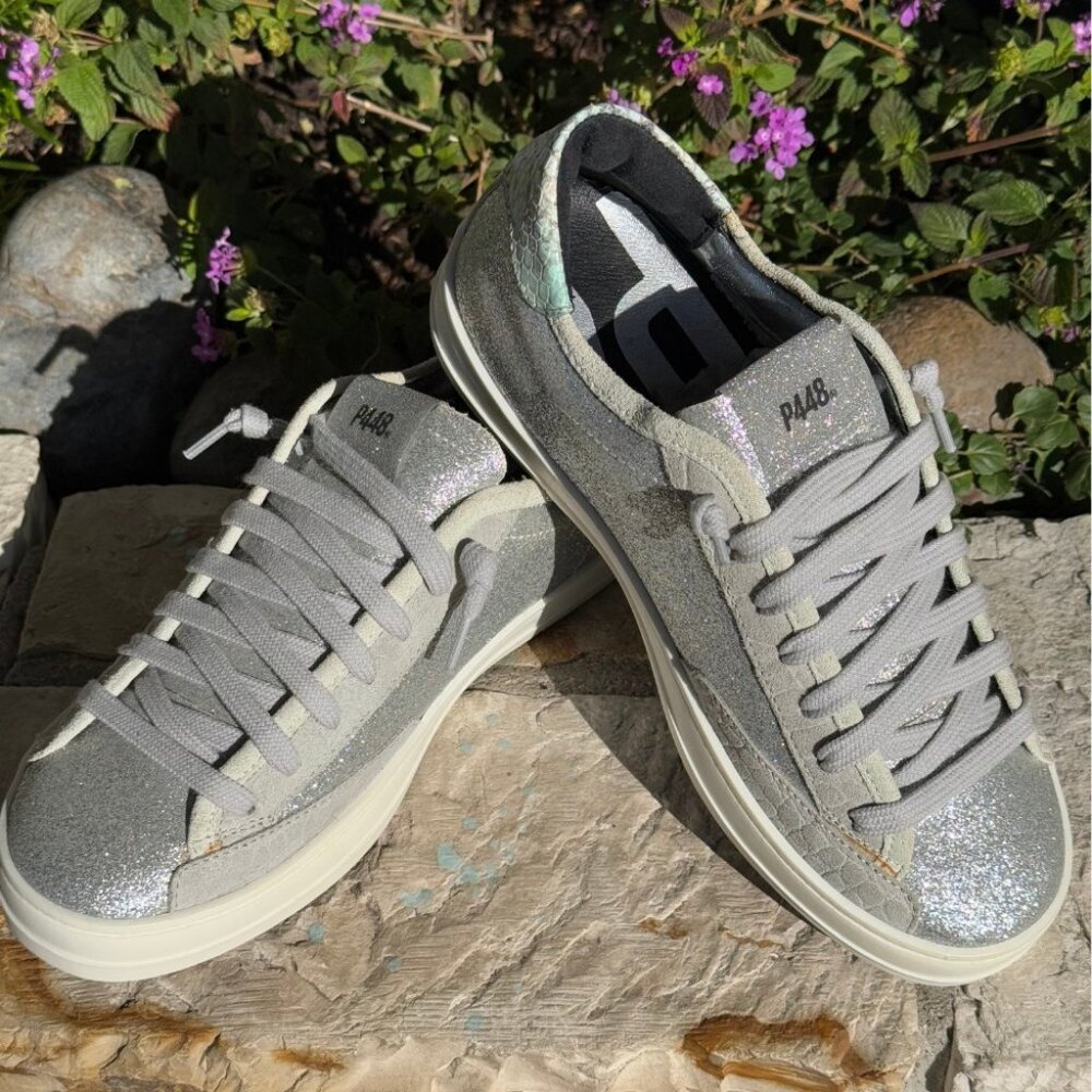 P448 Johnny Sneaker in Glitter Ice Python